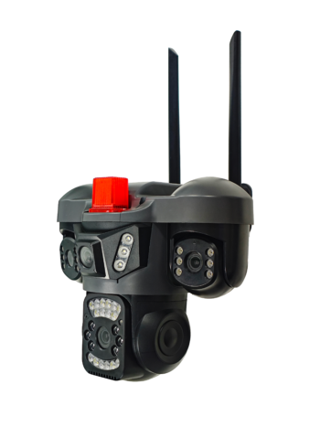WIFI SMART 4KAMERA ALARM-SİREN 355PTZ FULL COLOUR-INFRARED WIFI-814 VIVA